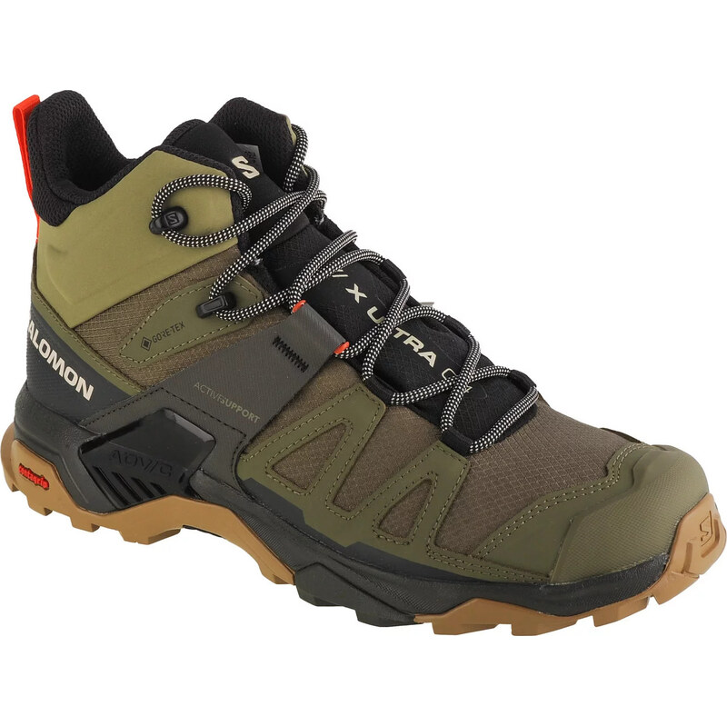 Tmavozelené pánske členkové outdoorové topánky Salomon X Ultra 4 Mid 65151407
