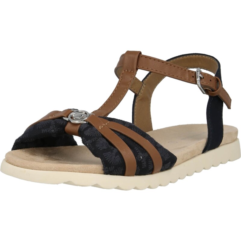 TOM TAILOR Remienkové sandále tmavomodrá / kapučíno 62541610