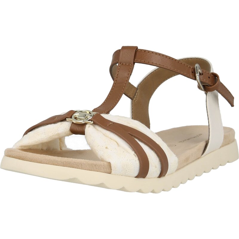 TOM TAILOR Remienkové sandále krémová / hnedá 62541611