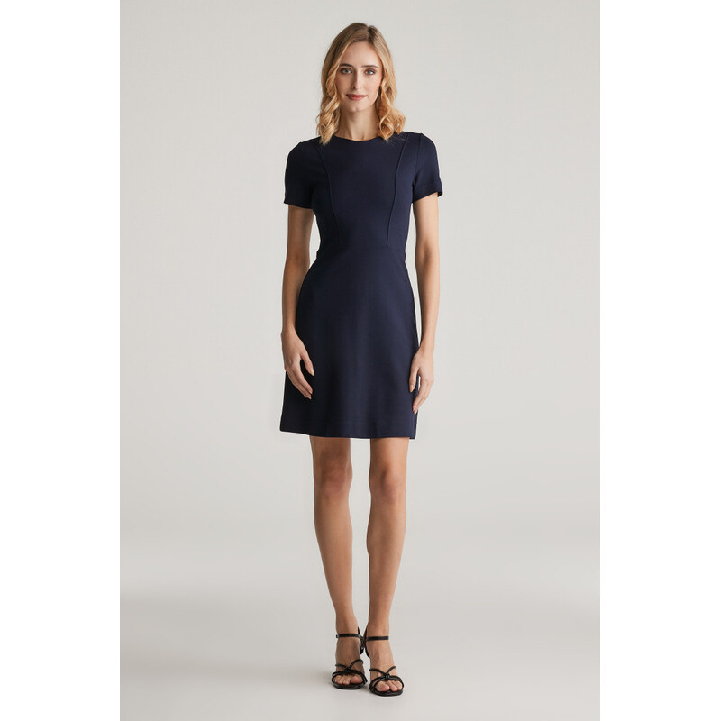 ŠATY GANT FIT AND FLARE SS JERSEY DRESS EVENING BLUE 61979784