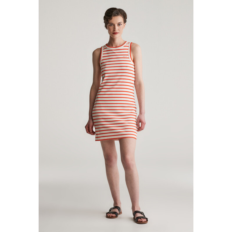 ŠATY GANT STRIPED TANK JERSEY DRESS ORANGE RED 61979789