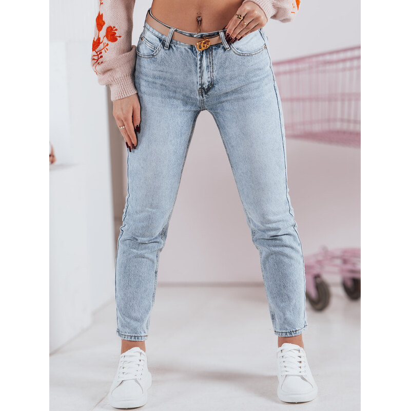 BASIC Svetlomodré dámske džínsy s vysokým pásom MODERTIA UY2345 61983161