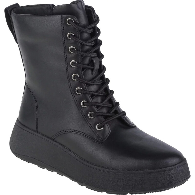 Čierne dámske členkové kožené topánky FitFlop F-Mode GM4-090 61983198