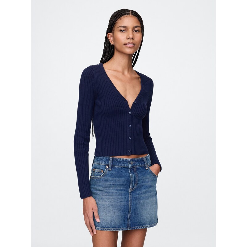 GAP Dámsky Crop Rebrovaný kardigan 744782-01 66266034