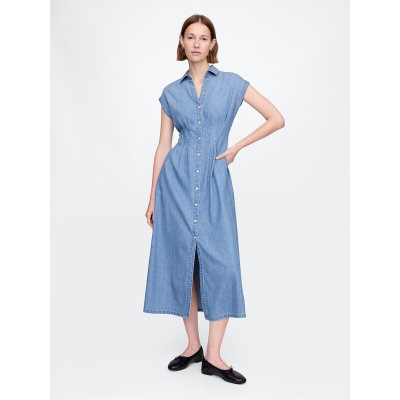 GAP Dámske Džínsové košeľové maxi šaty Americana 717176-00 66266087