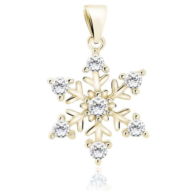 Olivie Stříbrný přívěsek SNĚHOVÁ VLOČKA GOLD 9418 65048820