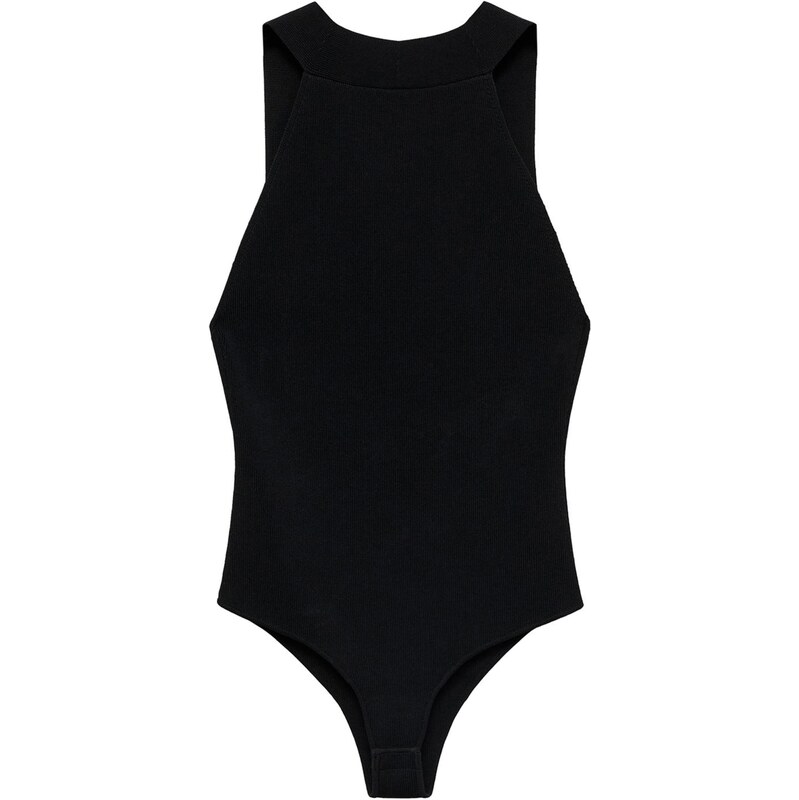 MANGO Košeľové body Keke čierna 61984130