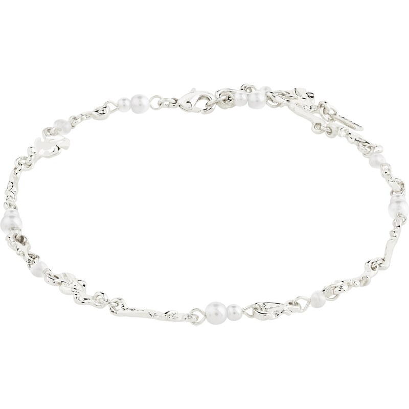 Pilgrim Bižutéria na nohy strieborná / biela 62111009