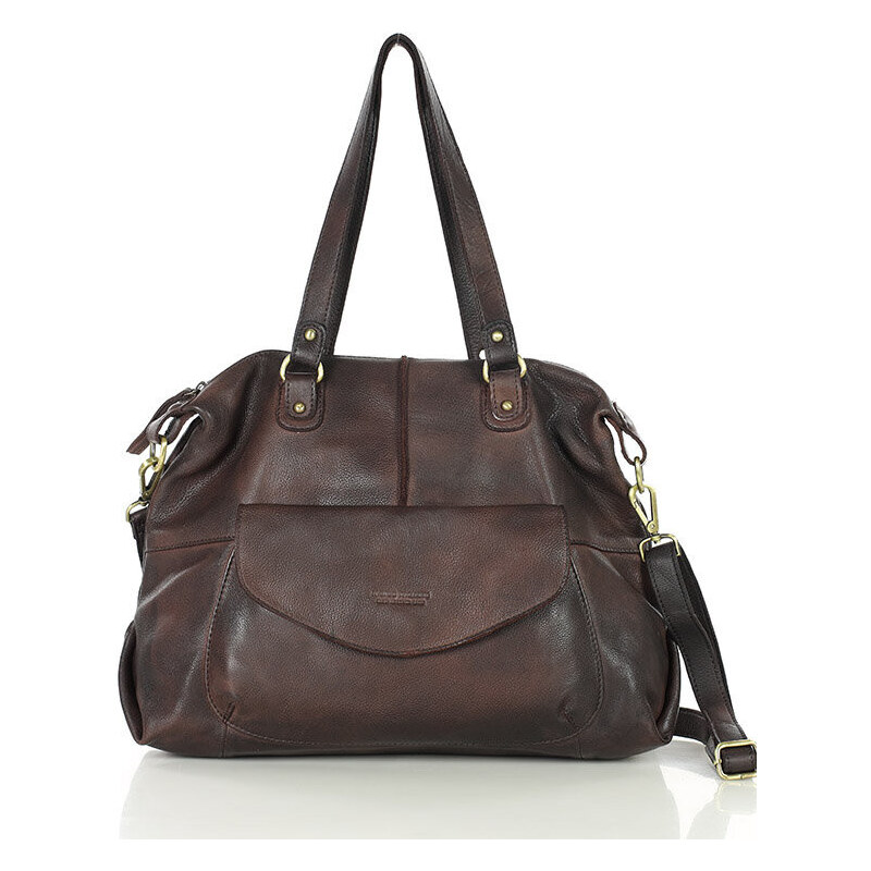 MARCO MAZZINI Kožená shopper taška A4 | tmavohnedá vs106c 61987487