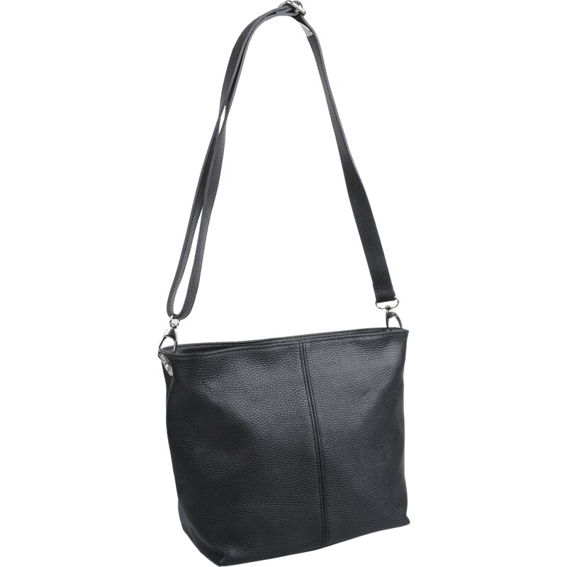 Čierna kožená talianska crossbody kabelka Prisca Nera NovaKabelka.sk 3631904
