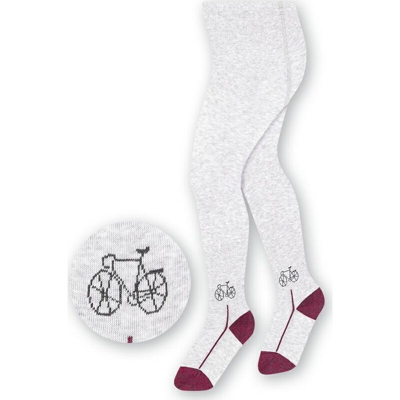 BASIC Šedé melanž chlapčenské vzorované pančuchy Art.071 FG156, 61996005