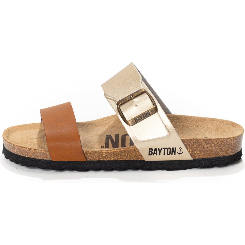 Bayton Šľapky Valence hnedá / zlatá 62239665