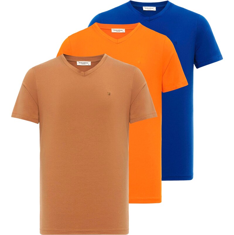 Anou Anou Tričko tmavomodrá / kapučíno / oranžová 62217073