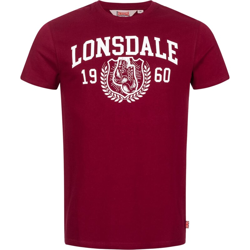 LONSDALE Tričko Staxigoe tmavočervená / biela 62001879