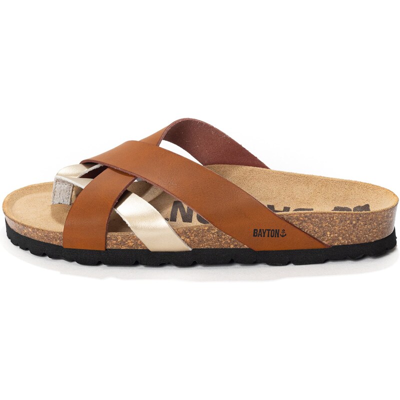 Bayton Šľapky Alava hnedá / zlatá 62240242