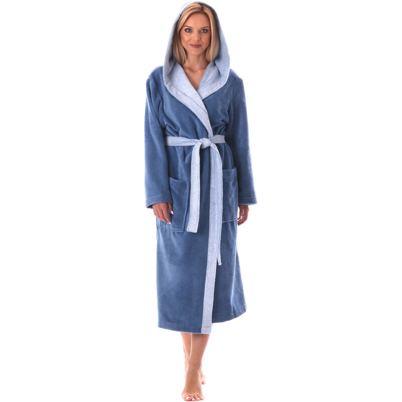 Unisex župan Tampa duo s kapucňou 3959 5456 denim - Vestis 61998776
