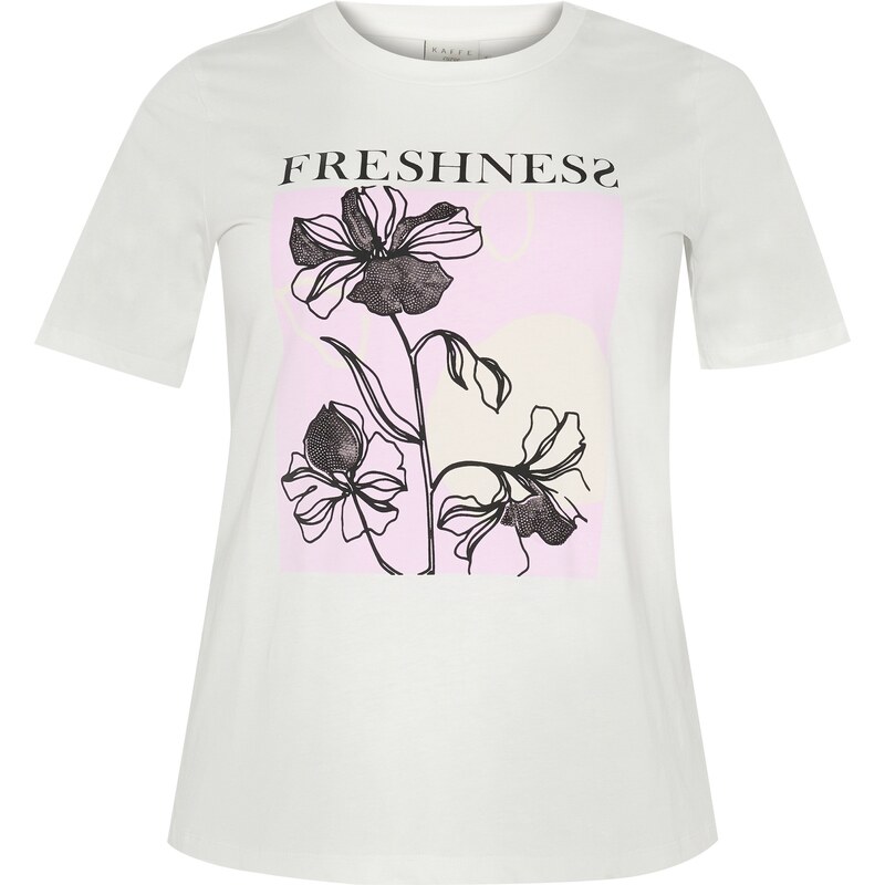 KAFFE CURVE Tričko KC Crie svetlofialová / čierna / biela 62224979