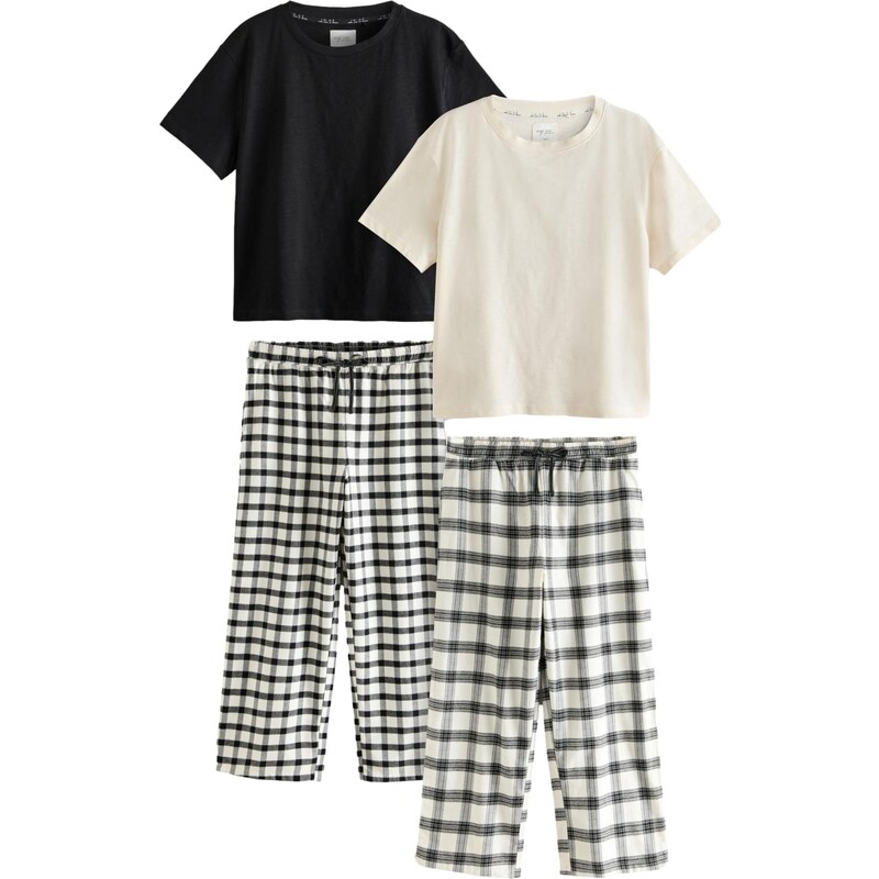 Next Pyžamo čierna / šedobiela 63150195