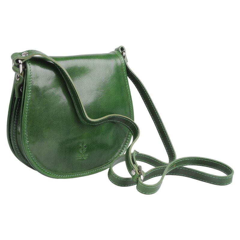 Zelená kožená talianska crossbody kabelka Cleo Verde Scura NovaKabelka 12844123