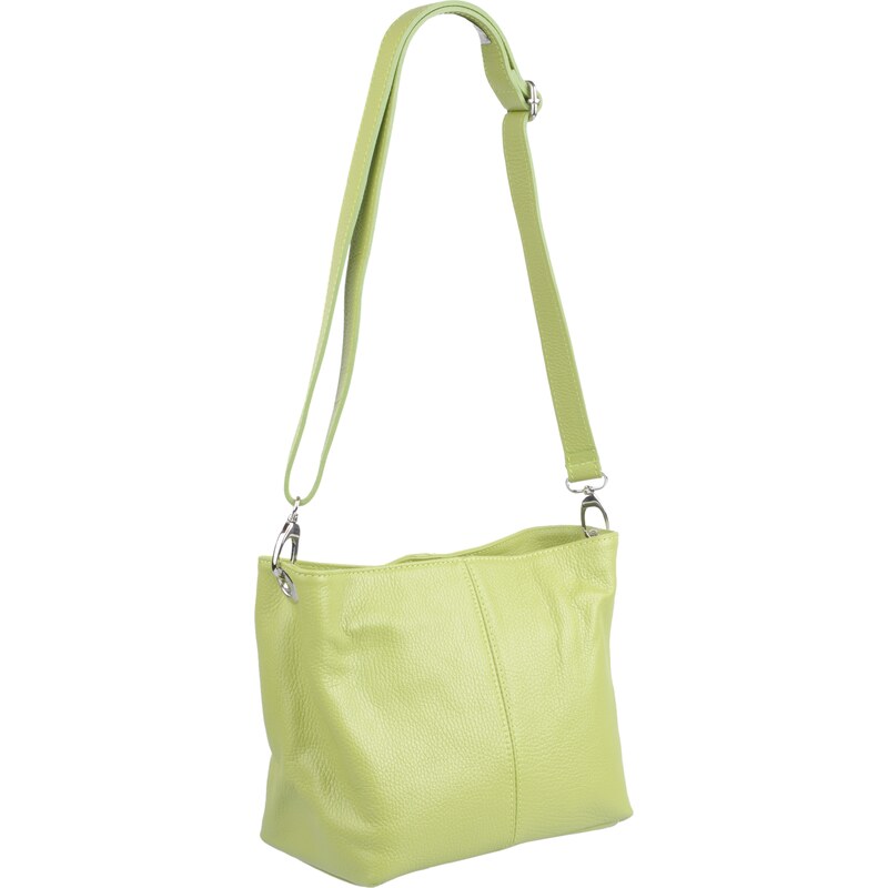 Zelená kožená talianska crossbody kabelka Batilda Verde Segnale 48817632