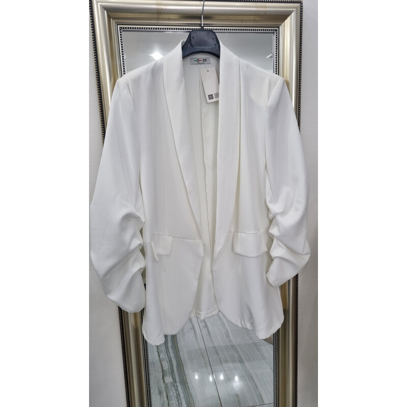 Katrins Fashion Trendy biele elegantné dámske sako 62020723