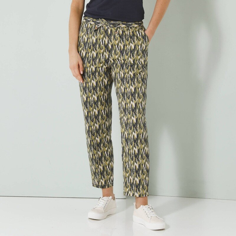 7/8 nohavice mom s potlačou, bavlna béžová/khaki 038 Blancheporte 62021054