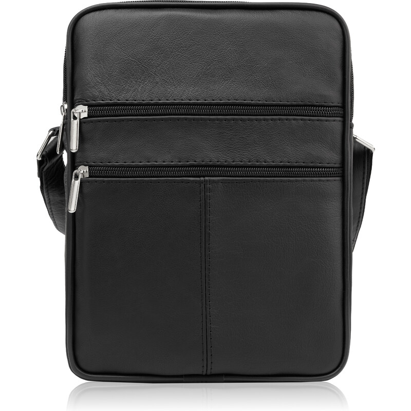 ABRUZZO Pánska kožená taška cez rameno | čierna ABR-03 53936219