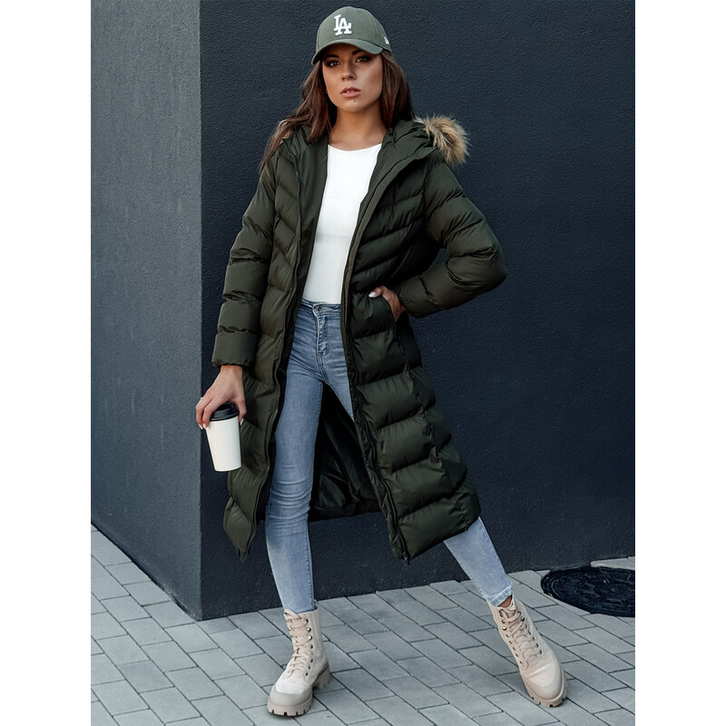 BASIC Tmavozelený dámsky prešívaný kabát LUXWARM TY4377 62022182