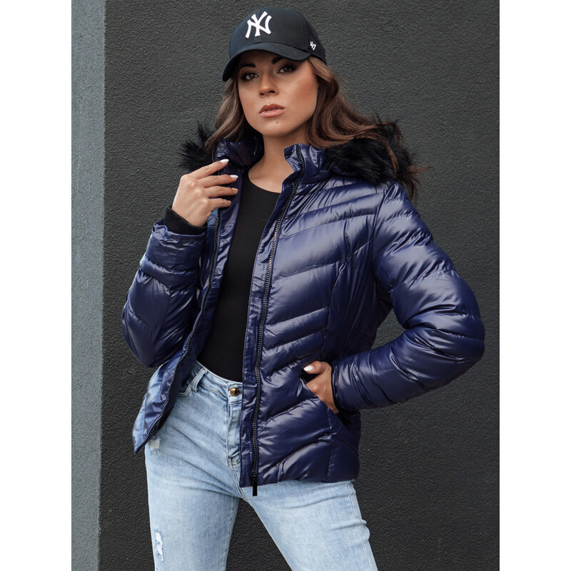 BASIC Tmavomodrá dámska krátka prešívaná bunda CRUNKIES TY4491 62022188