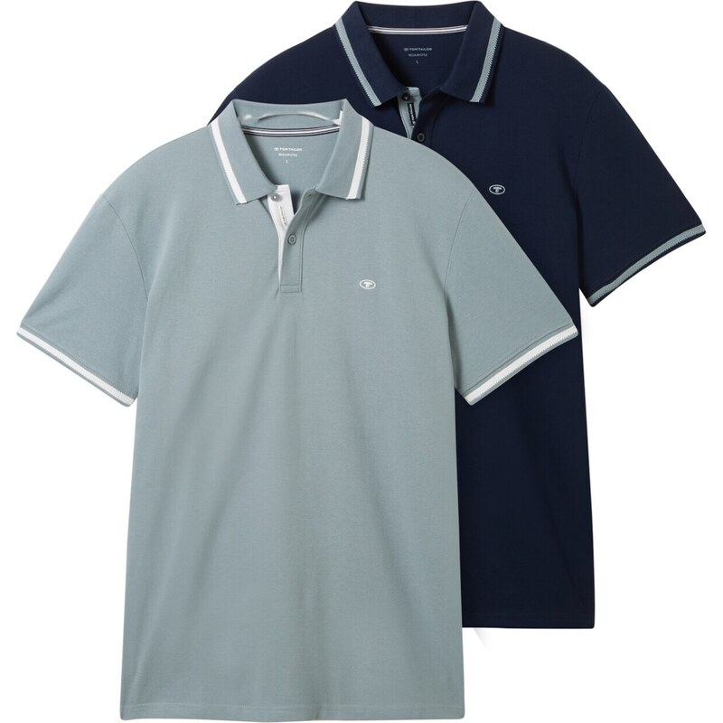 TOM TAILOR Tričko námornícka modrá / svetlomodrá / biela 62023897