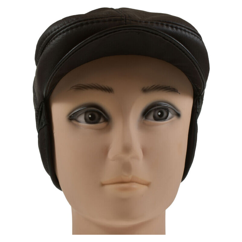 JOHN-C Pánska kožená tmavohnedá čiapka KAMIL 62030822