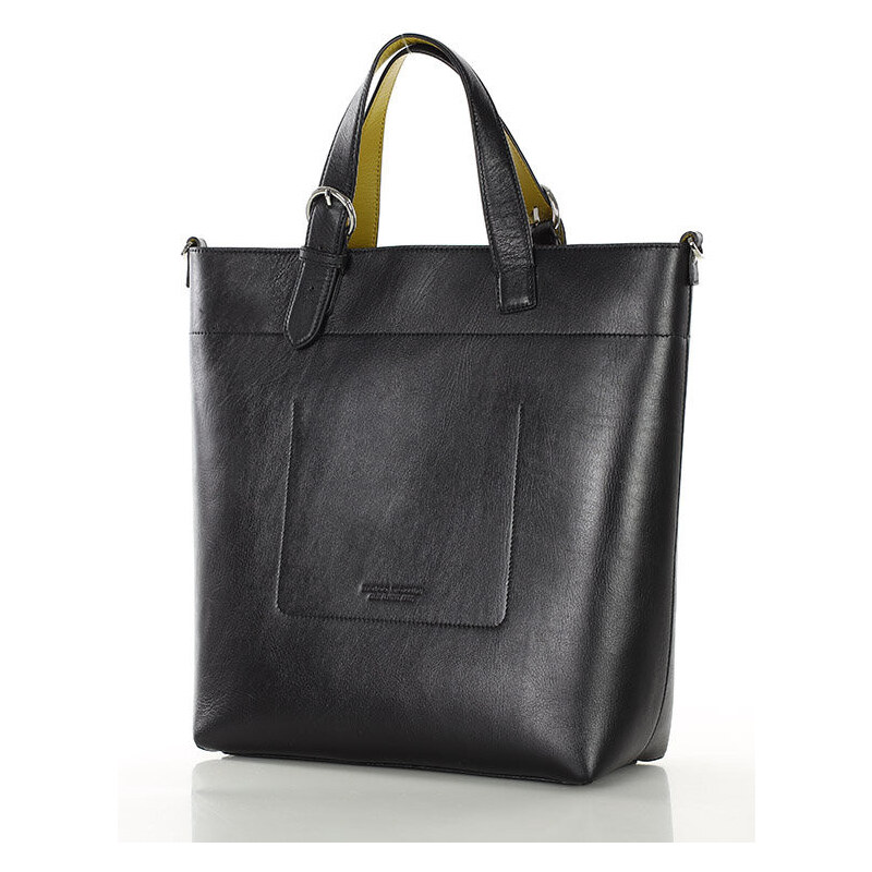 MARCO MAZZINI Veľká prémiová kožená shopper kabelka | čierna G12396a 62031990