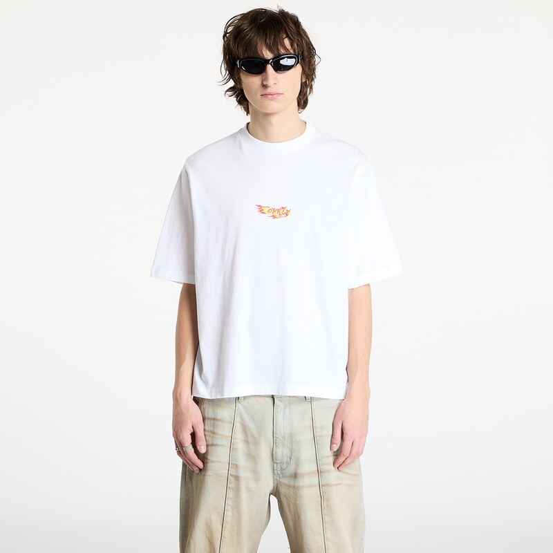 Tričko Marcelo Burlon County Flame Boxy T-Shirt White/ Red XS 62039235