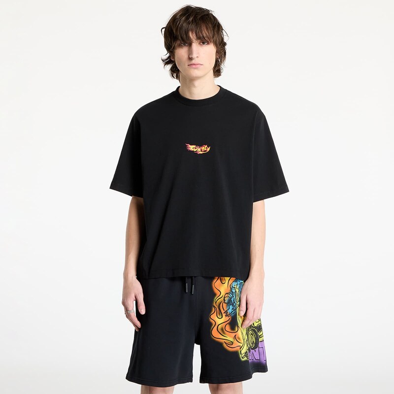 Tričko Marcelo Burlon County Flame Boxy T-Shirt Black/ Red L 62039236