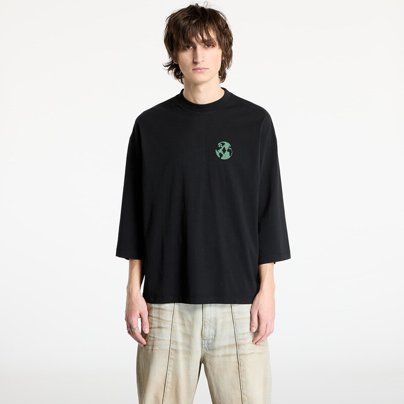 Tričko Marcelo Burlon County Globe Loose T-Shirt Black/ Deep Green S 62039237