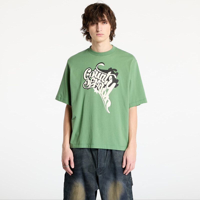Tričko Marcelo Burlon County Melted Boxy T-Shirt Deep Green/ Ecru 62039238