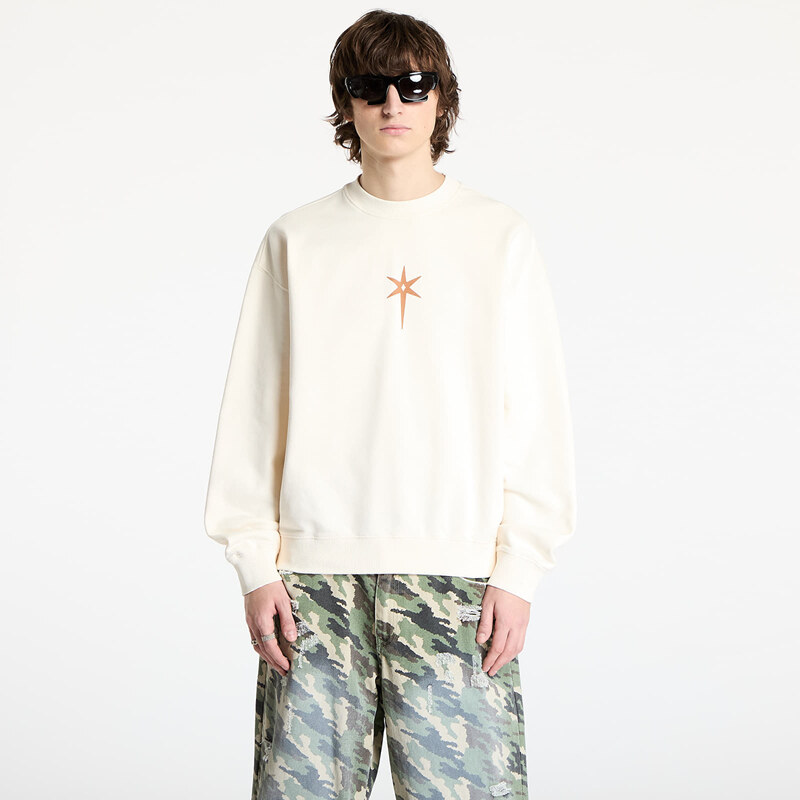 Mikina Marcelo Burlon County Goth Boxy Crewneck Ecru Brown M 62039234