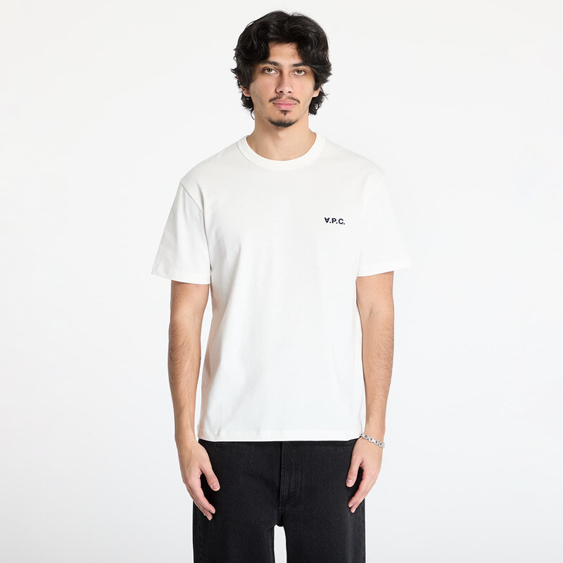 Tričko A.P.C. Boxy Petit VPC T-Shirt White/ Dark Navy Blue S 62040567