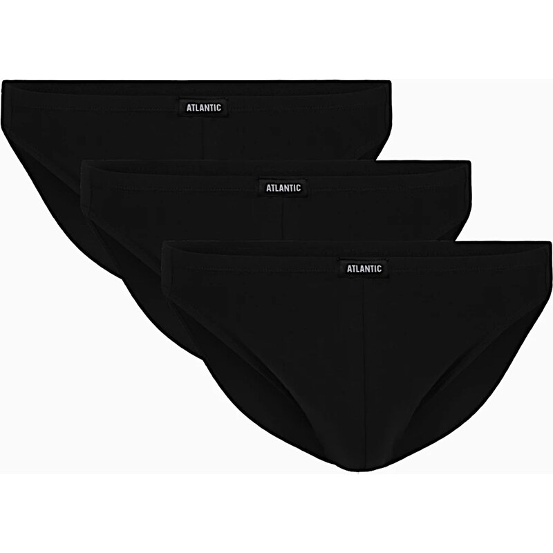 Atlantic Pánske slipy 3 pack 230 black 62040734