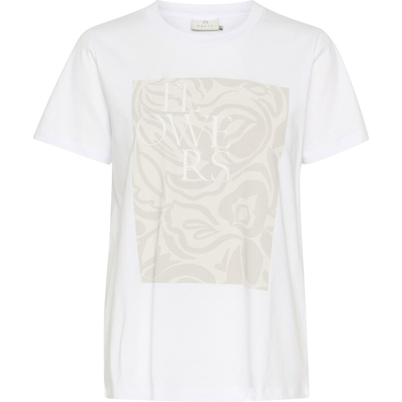 Kaffe Tričko KA Rita béžová / biela 62044505