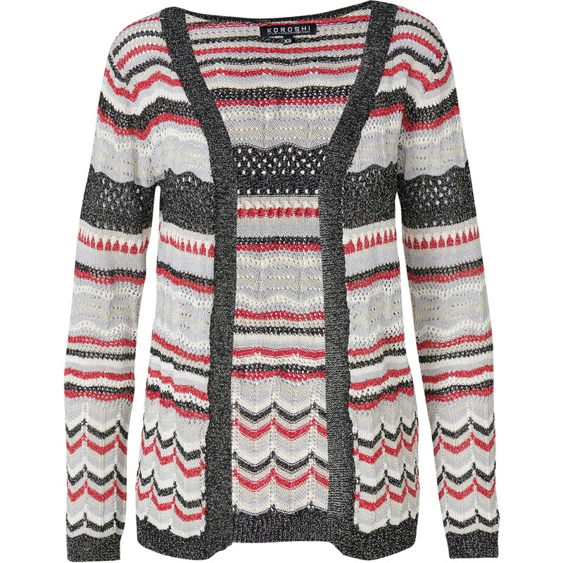 KOROSHI Kardigán svetlomodrá / svetlosivá / brusnicová / čierna 62044804