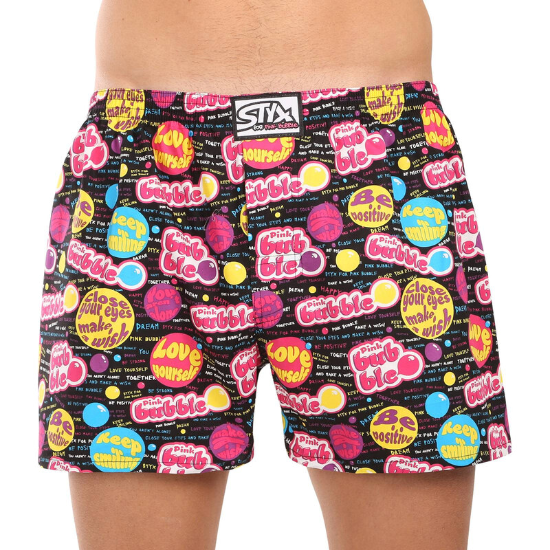 Pánske trenky Styx art klasická guma Pink Bubble (A1857) 62050310