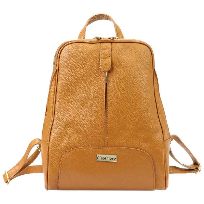 Dámsky kožený batoh MiaMore hnedý (KZ46189) 9,5l 62178682
