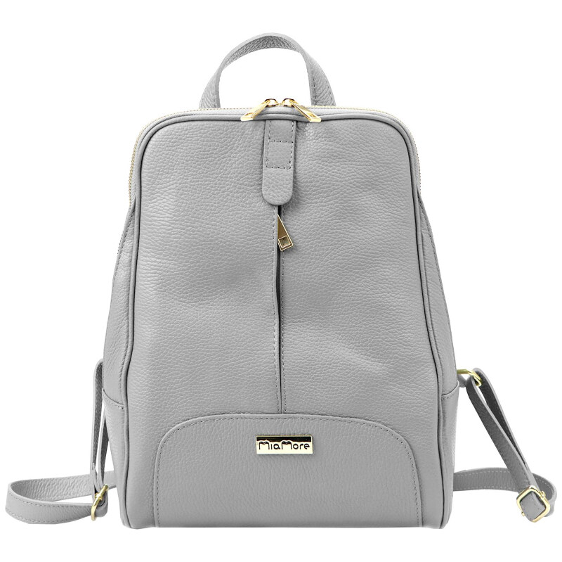 Dámsky kožený batoh MiaMore sivý (KZ46188) 9,5l 62178683