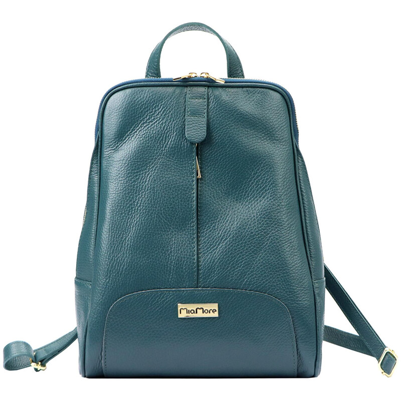 Dámsky kožený batoh MiaMore petrolejový (KZ46186) 9,5l 62178685