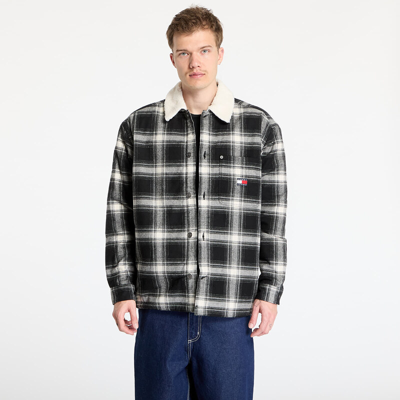 Tommy Hilfiger Košeľa Tommy Jeans Check Teddy Mix Overshirt Black L 62054663
