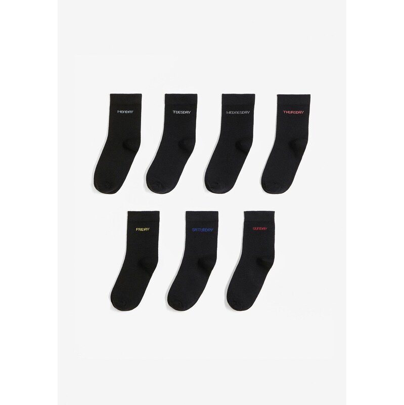 bonprix Ponožky s bio bavlnou (7 ks), farba čierna 62055337