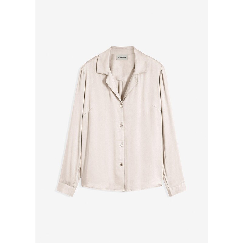 bonprix Blúzka z jemného saténu, farba béžová 62055463