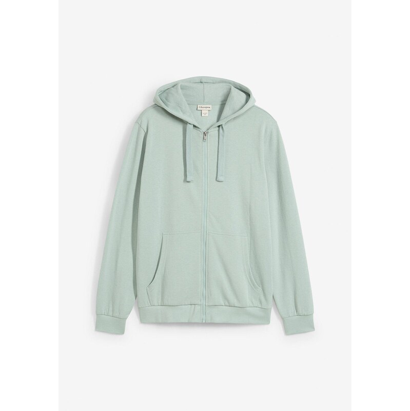 bonprix Mikina s kapucňou a zipsom, farba šedá 62055632