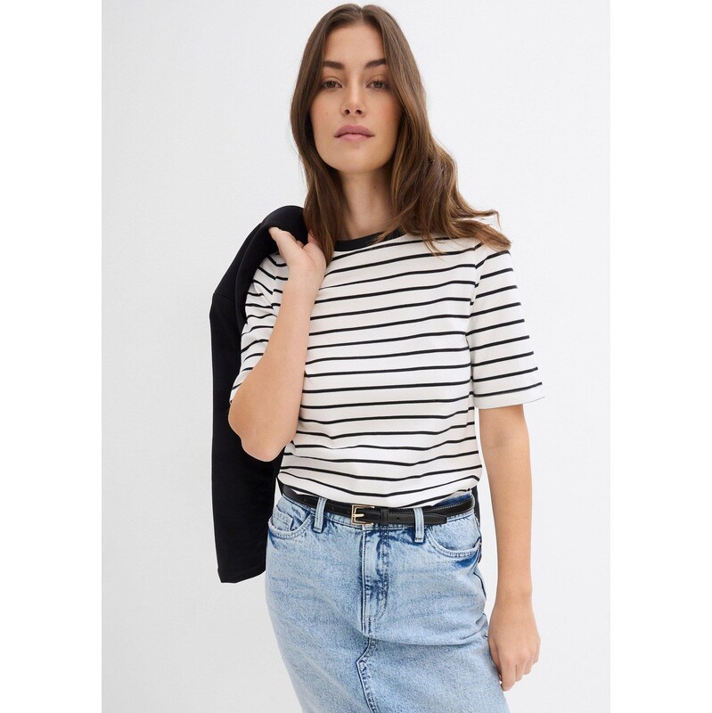 bonprix Tričko, ťažká bio bavlnená kvalita, farba biela 62055621